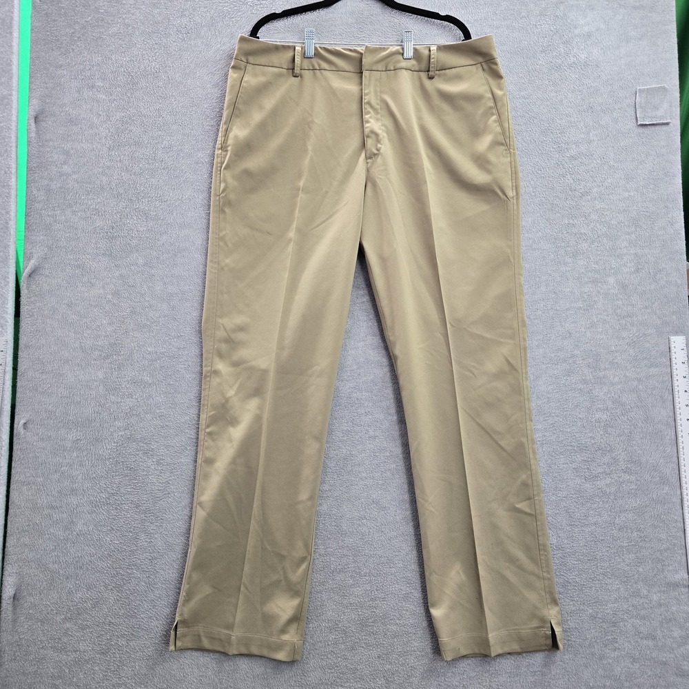 Under Armour Men Pants 36x32 Khaki Logo‎ Embroidery 32" Inseam Polyester